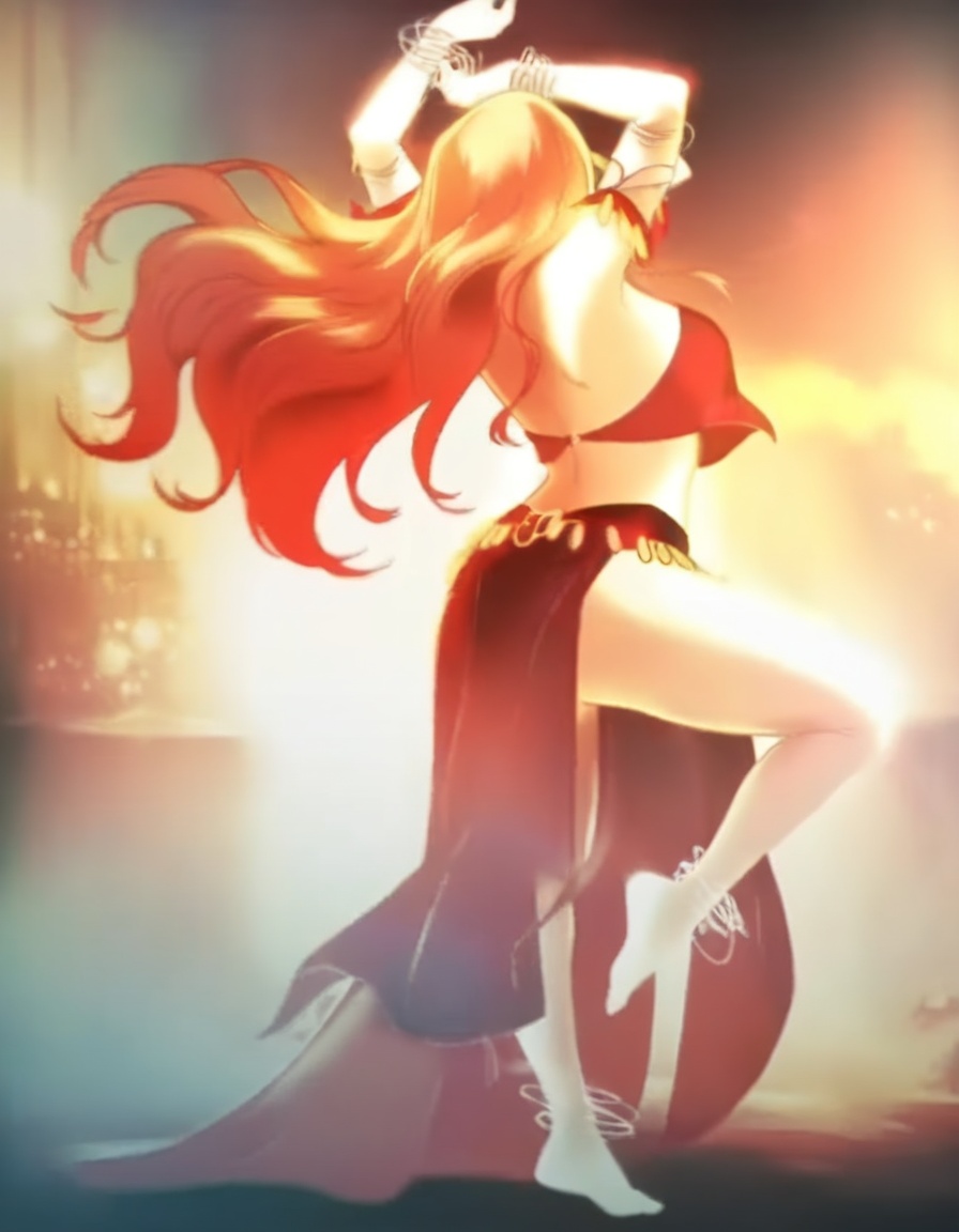 redveil,  reddish blonde hair,  red veil on Tensor.Art