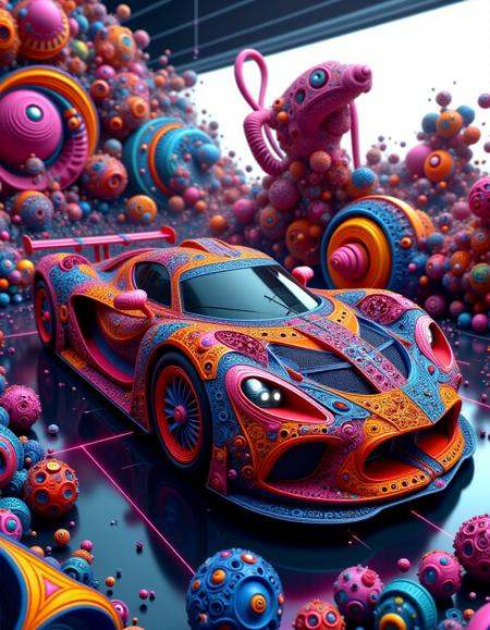 super sportscar meahophontron of colorful ral-frctlgmtry <lora:ral-frctlgmtry_flux:1>