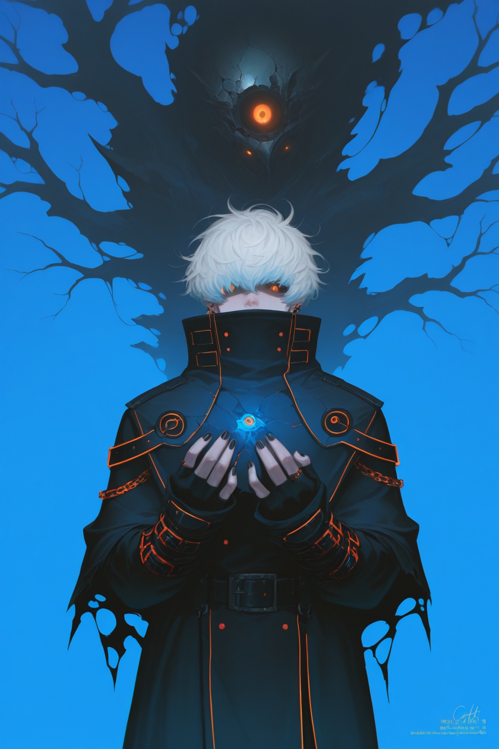 1boy,  gloves,  fingerless gloves on Tensor.Art