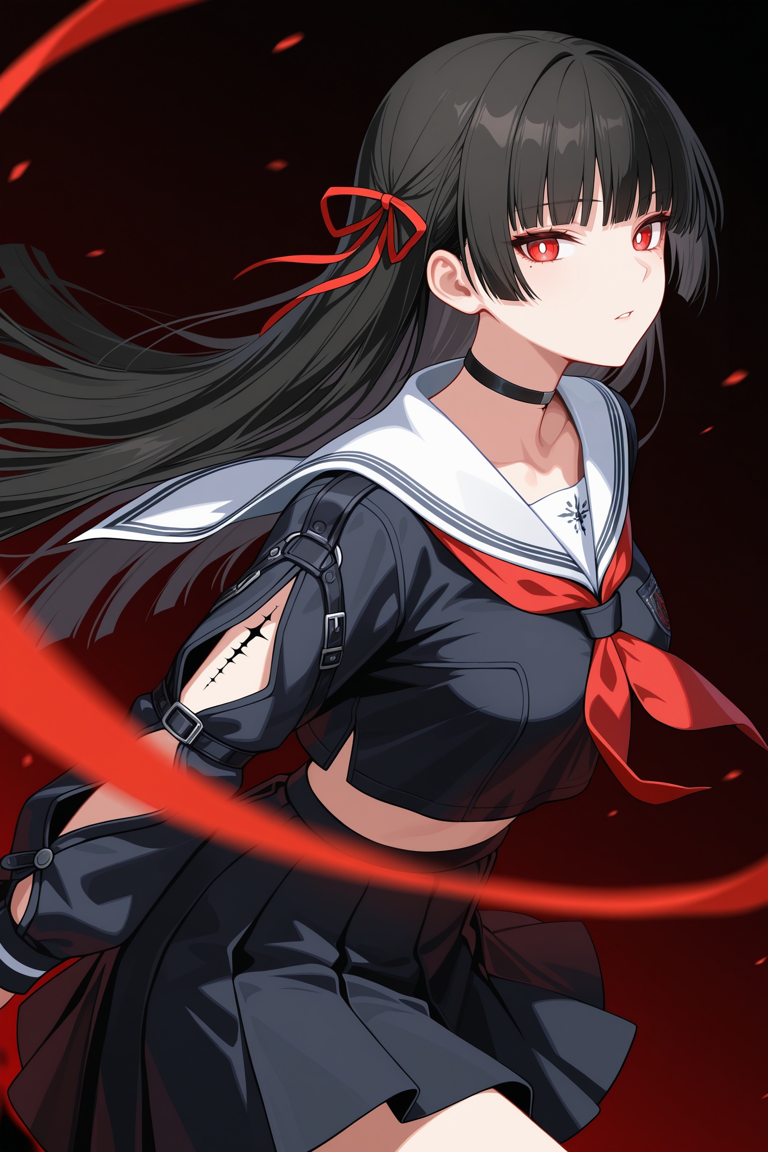 1girl,  chisa \(wuthering waves\),  arm cutout on Tensor.Art