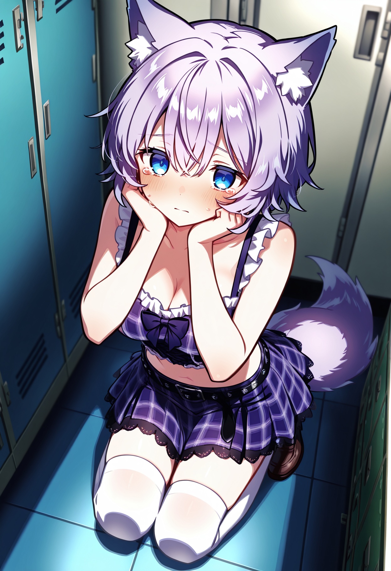 1girl,  wolf ears,  wolf tail on Tensor.Art