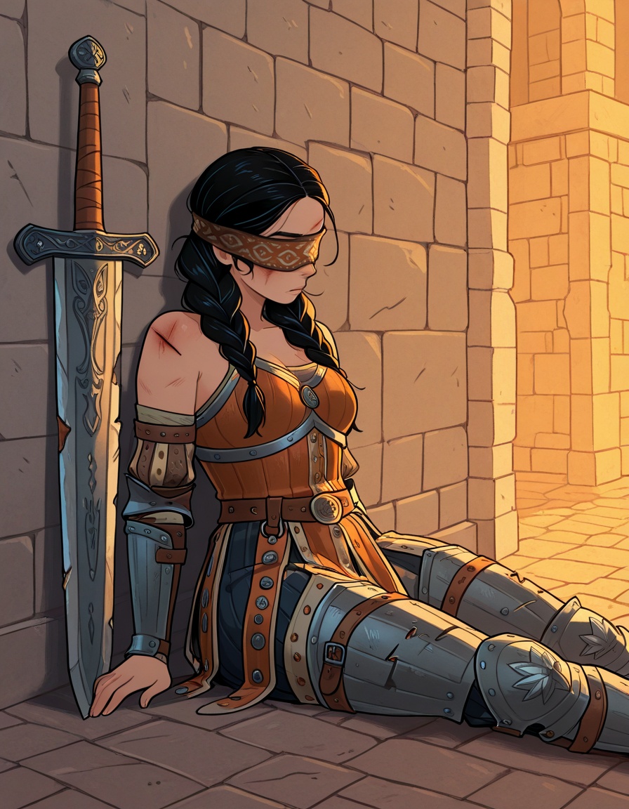 1girl,  female warrior,  dark fantasy on Tensor.Art