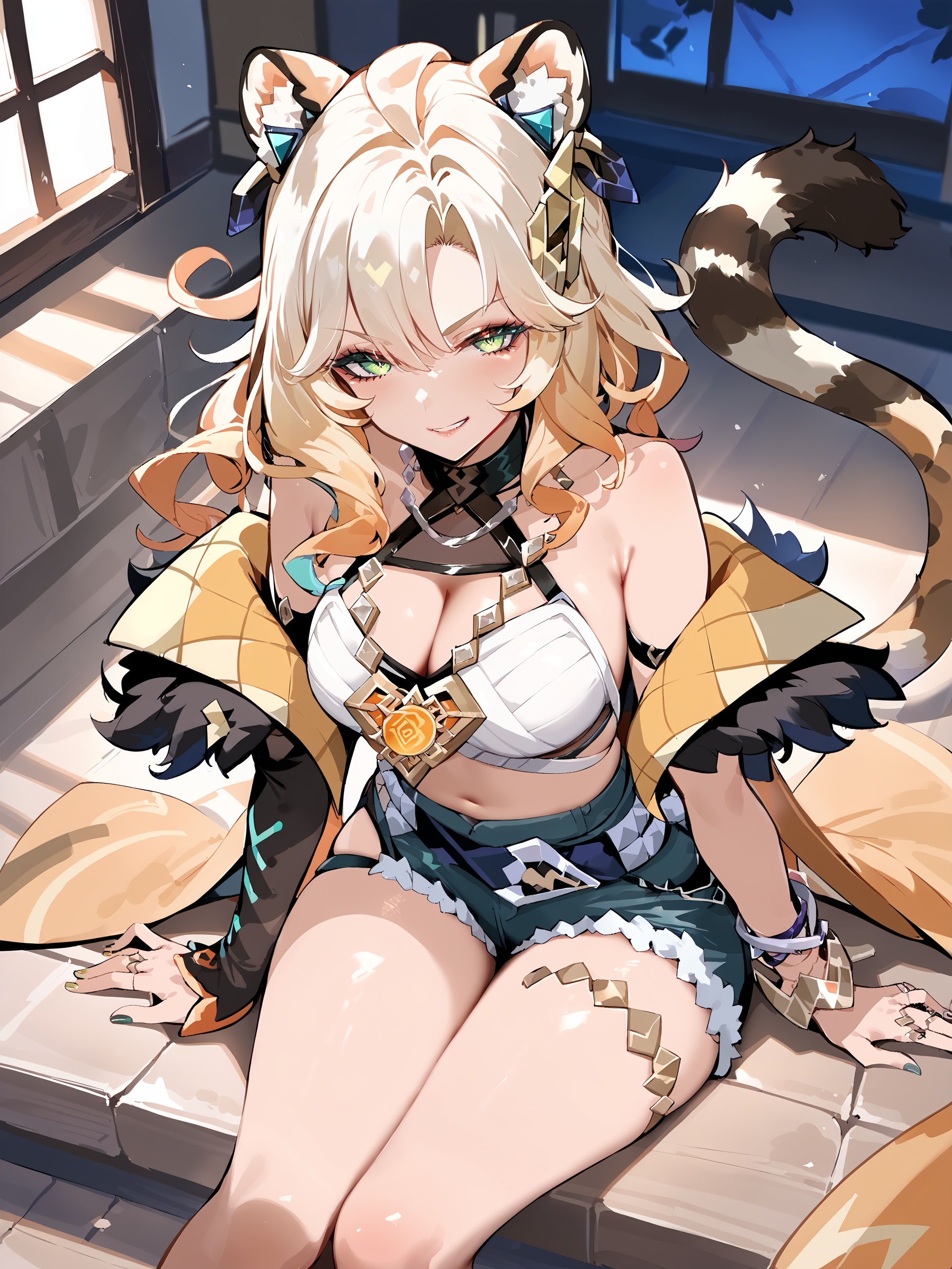 1girl,  xilonen \(genshin impact\),  high-waist shorts on Tensor.Art