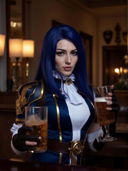 caitlyn kiramman,  long hair,  blue hair on Tensor.Art