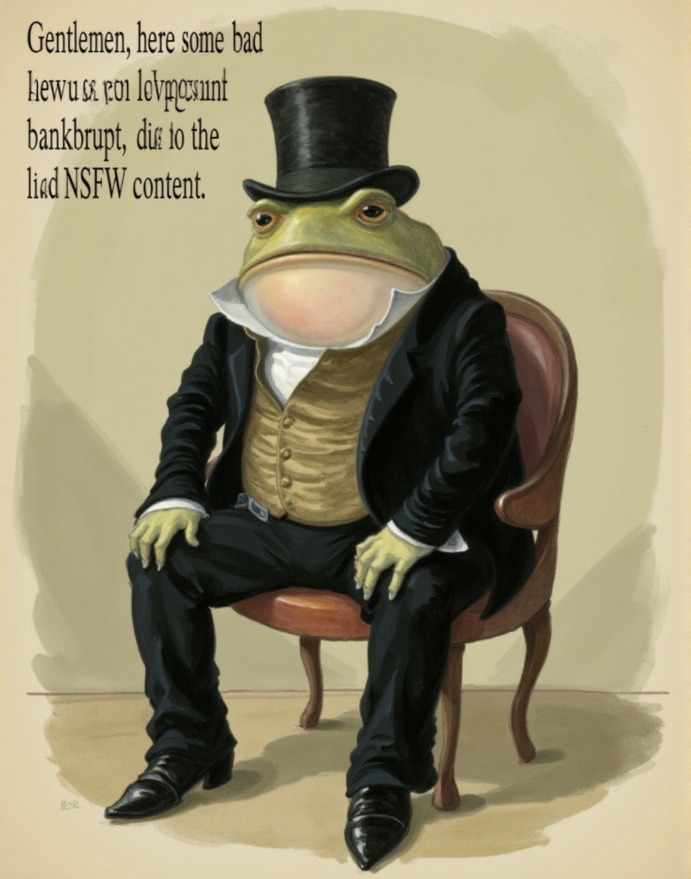 The image is a digital drawing in a classic,  humorous style,  reminiscent of 19th-century satirical prints. It depicts a...