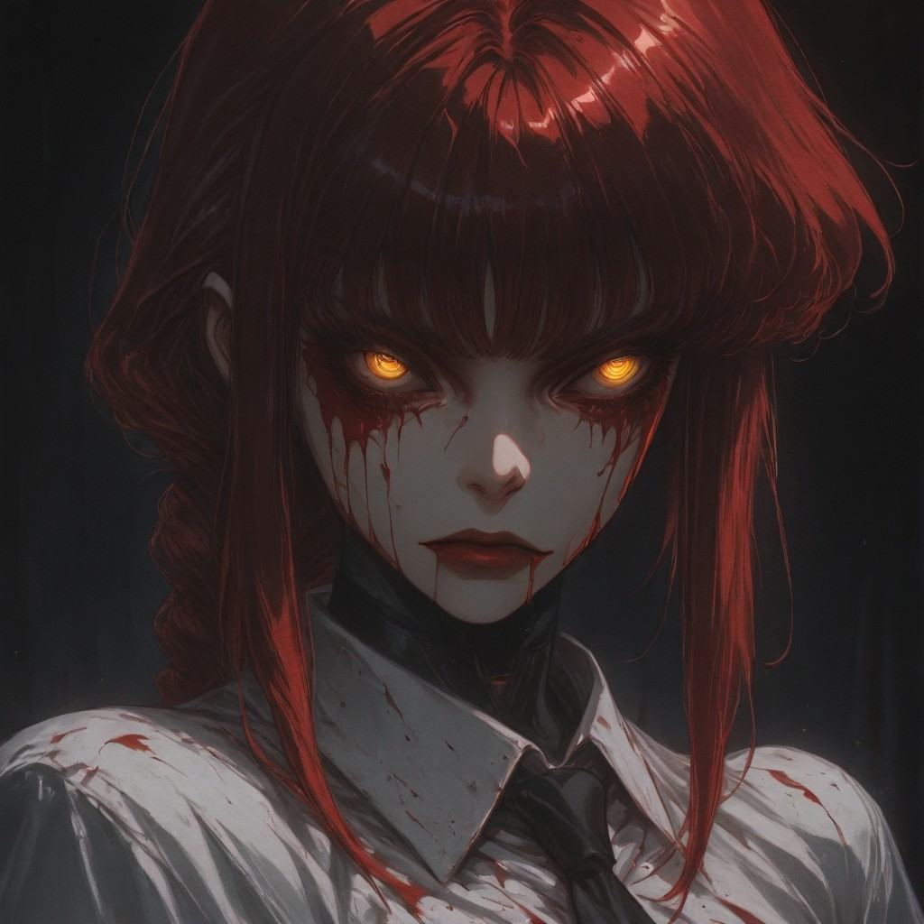 makima,  red hair,  long hair on Tensor.Art