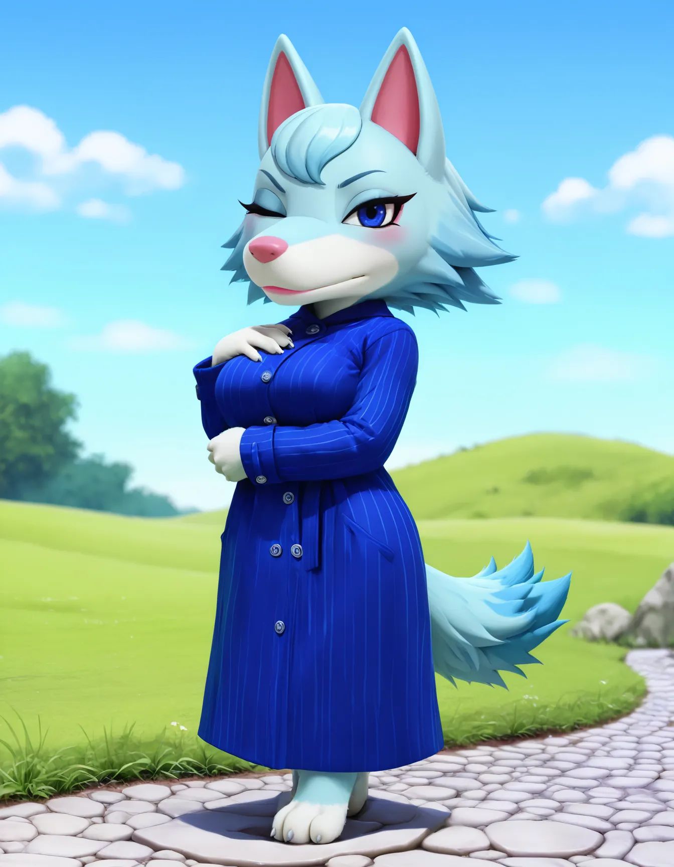 whitneyc,  wolf,  light blue fur on Tensor.Art
