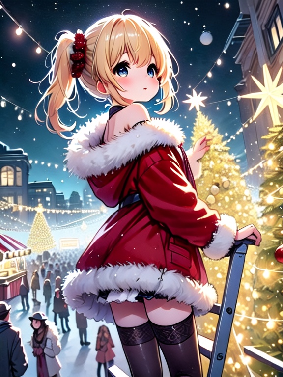 ((christmas tree with festive lights)),  ((cowboy shot)),  ((1girl)) on Tensor.Art