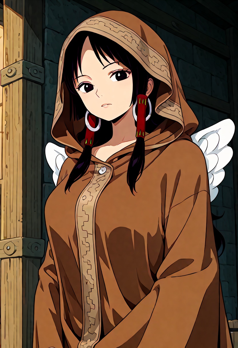 1girl,  mousse,  hooded cloak on Tensor.Art