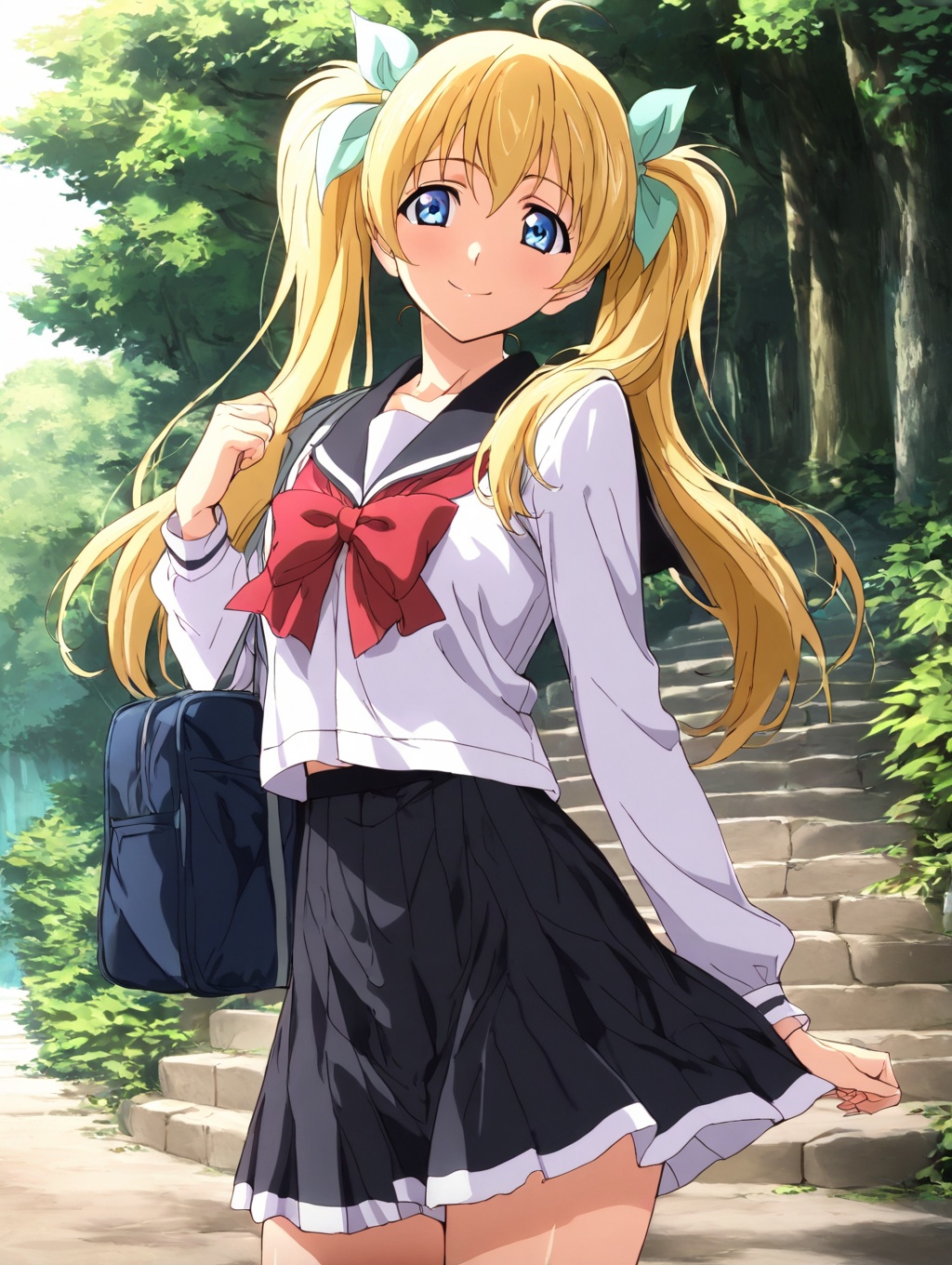 nanase yuzu,  twintails,  red neckbow on Tensor.Art