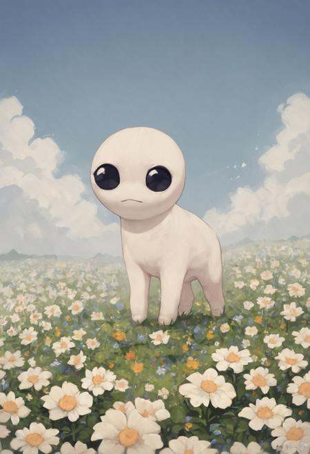score_8_up,  white creature,  black eyes on Tensor.Art