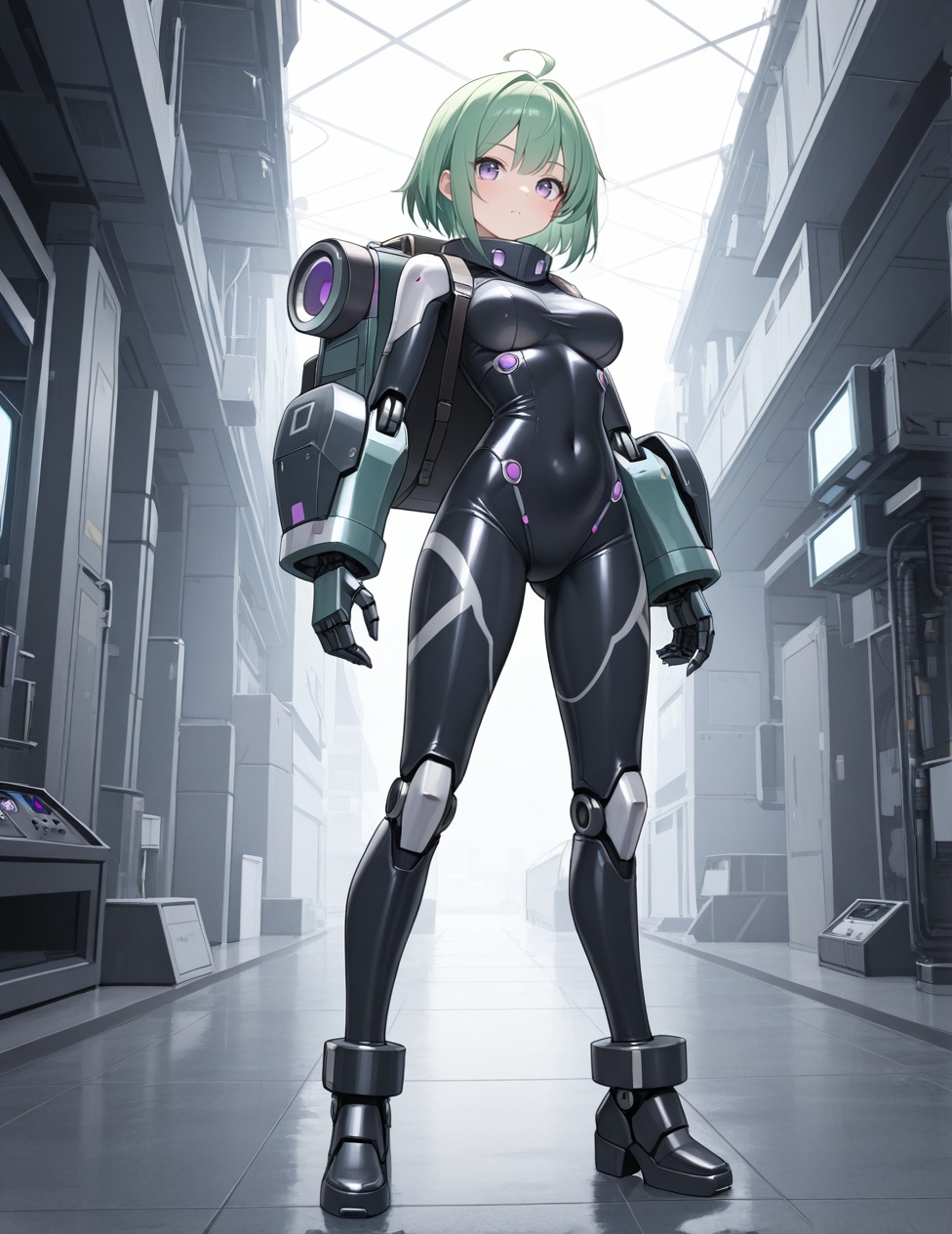 (detailed texture lighting,  detailed surface lighting) BREAK anime style character front and back preview,  sci-fi on Ten...