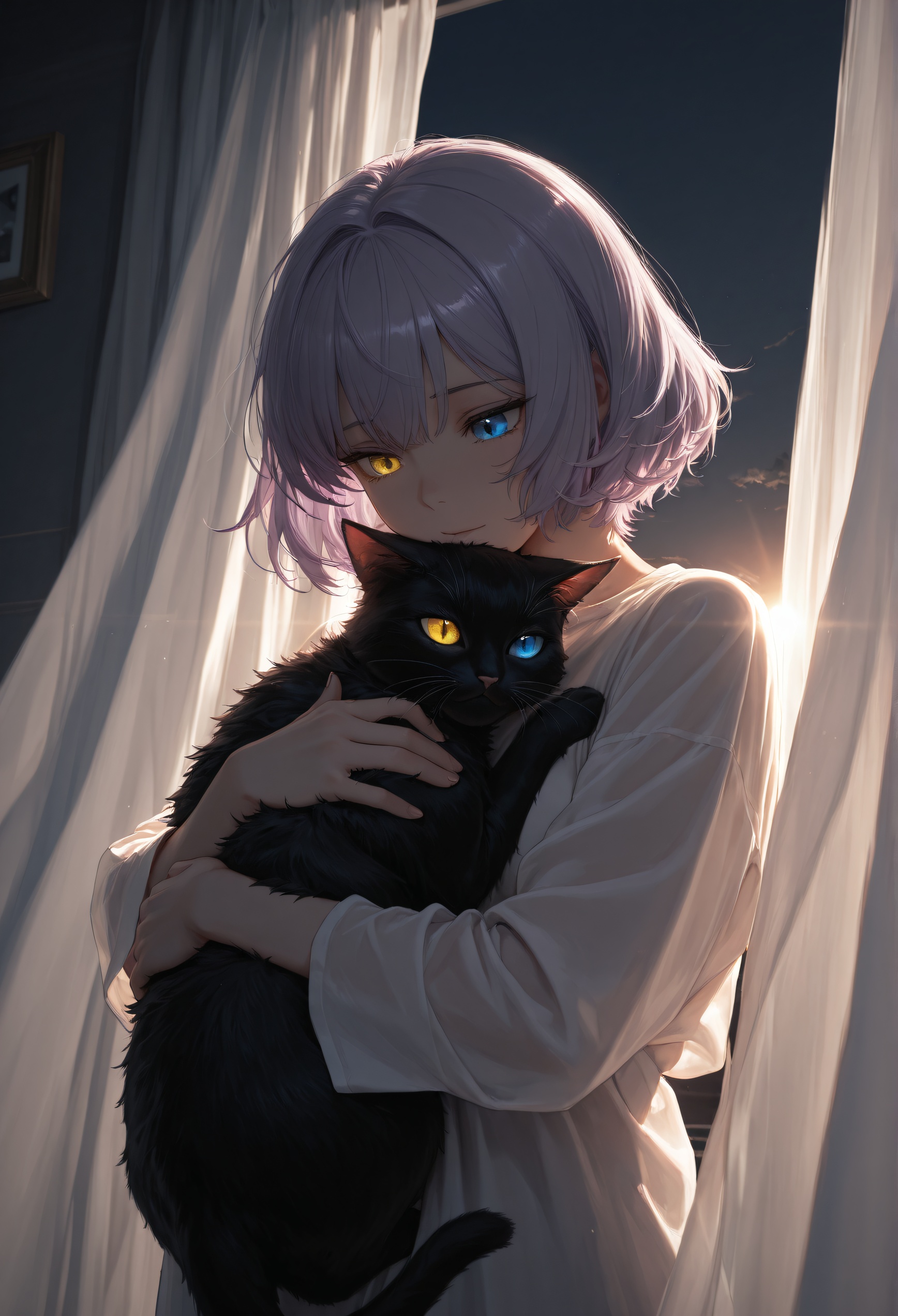 dark,  dark theme,  white curtain on Tensor.Art