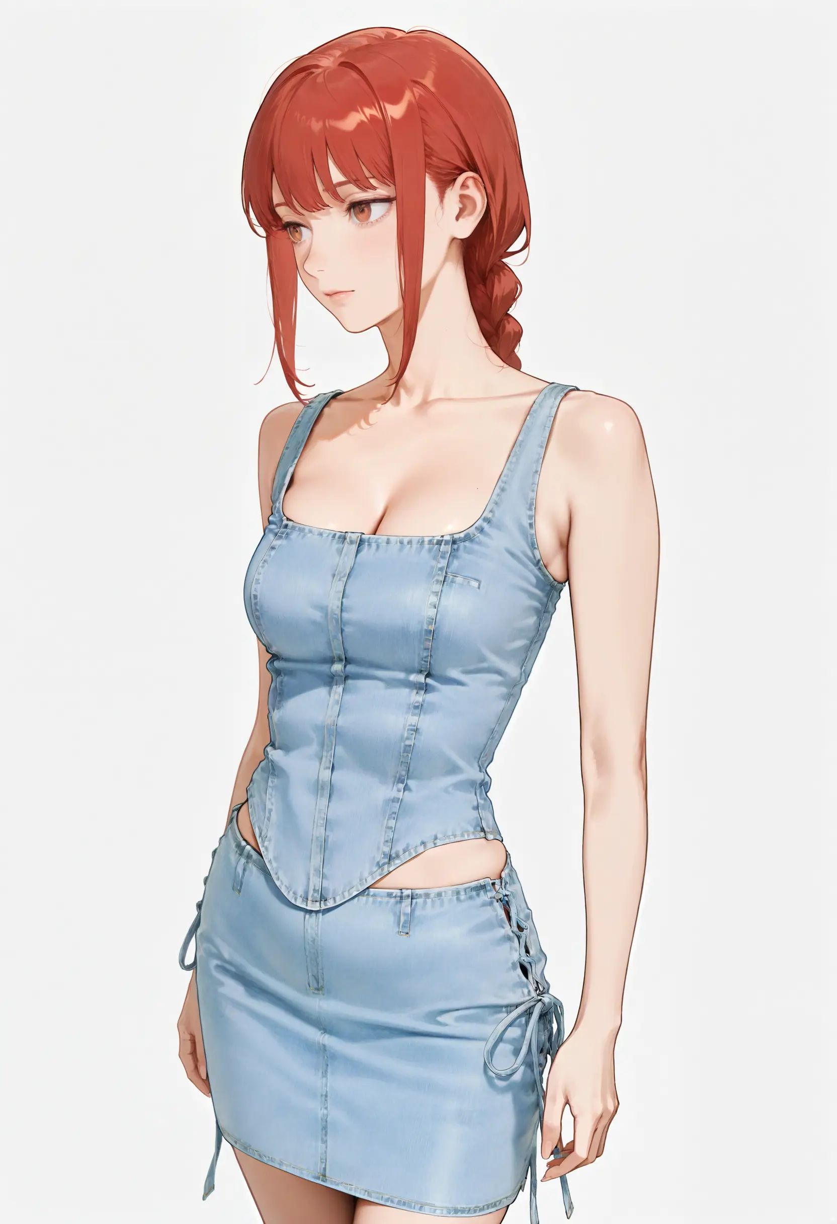 1girl,  solo,  denim skirt on Tensor.Art