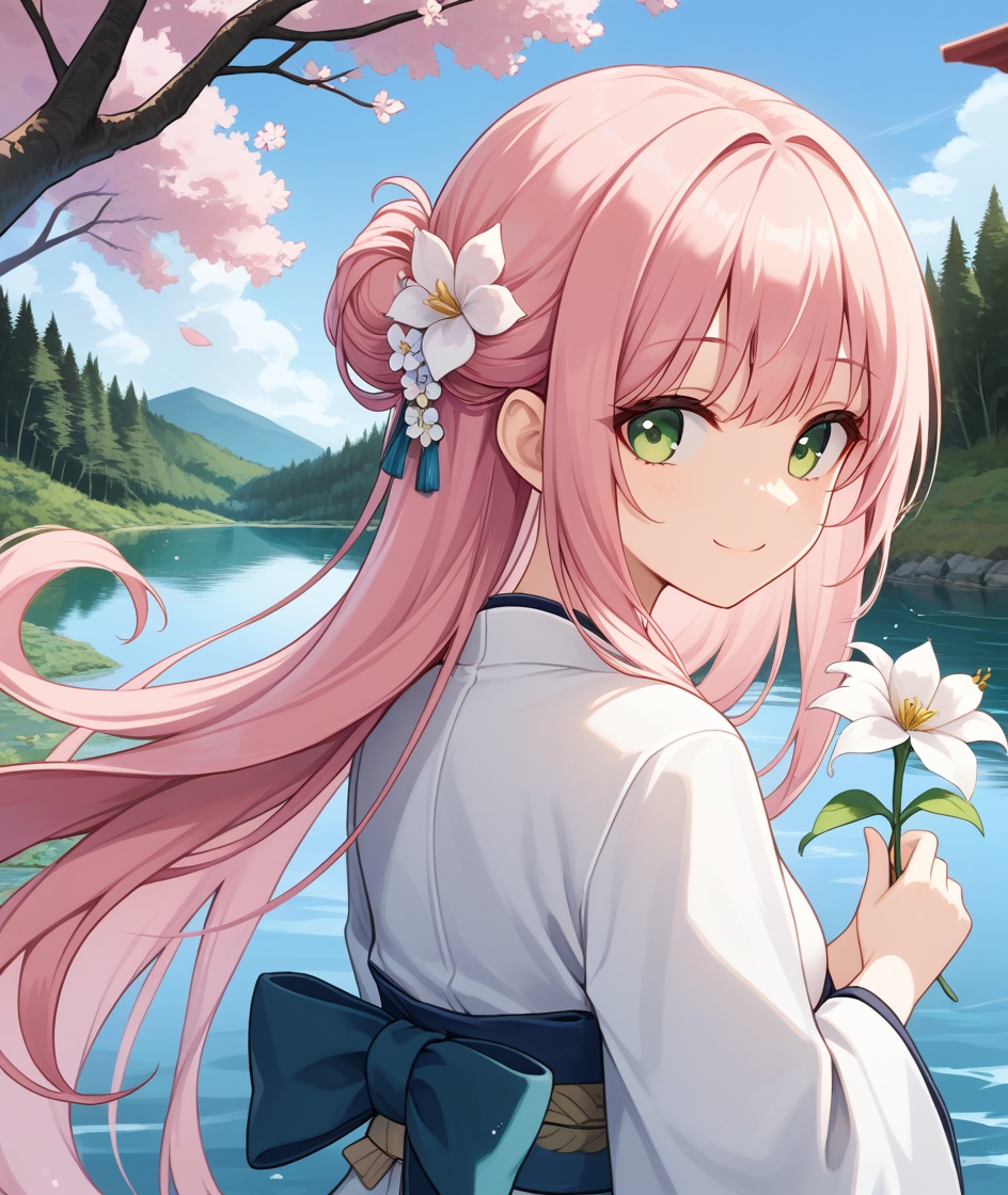 1girl,  score_9,  flower on Tensor.Art