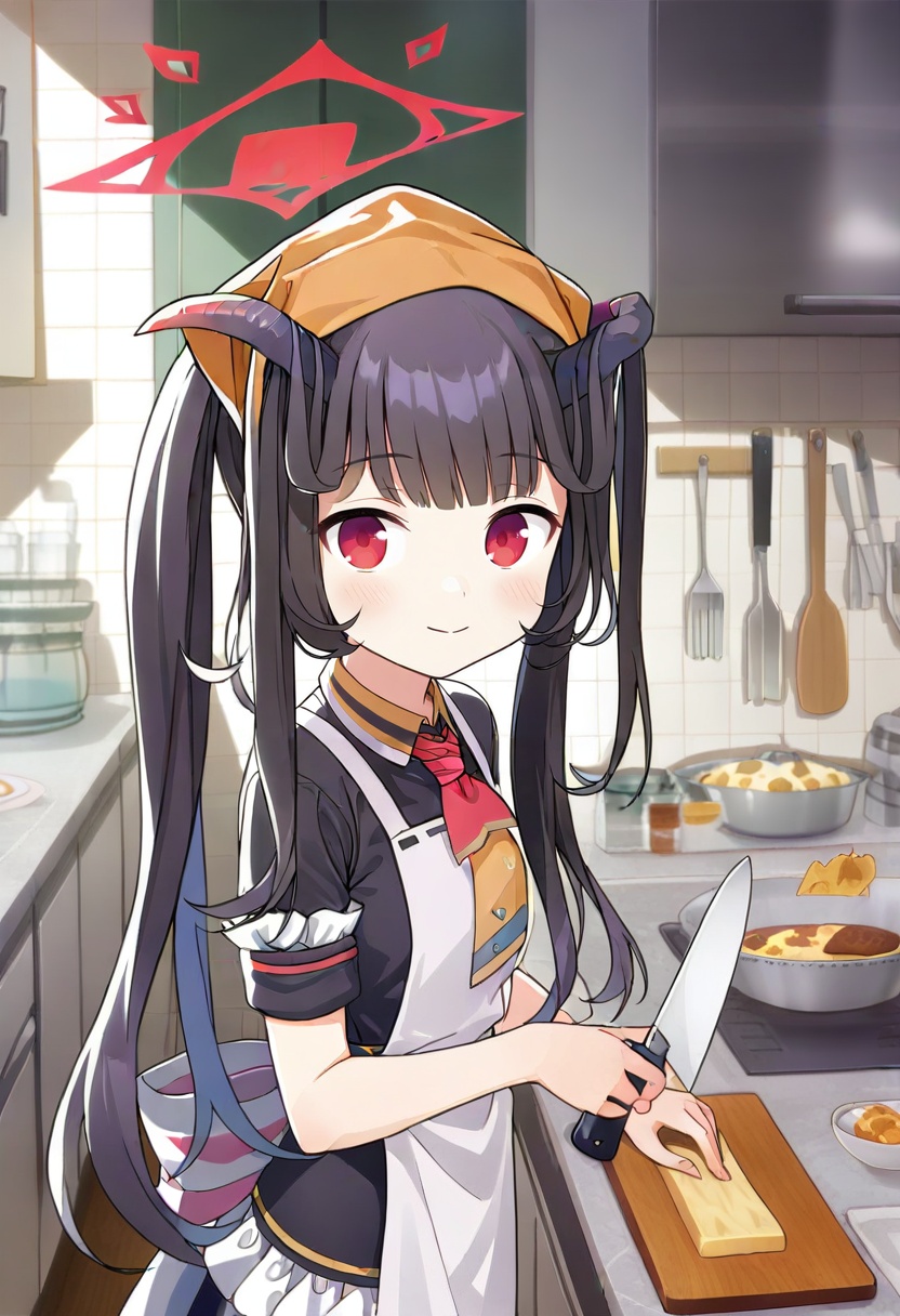 fuuka \(blue archive\),  1girl,  red eyes on Tensor.Art