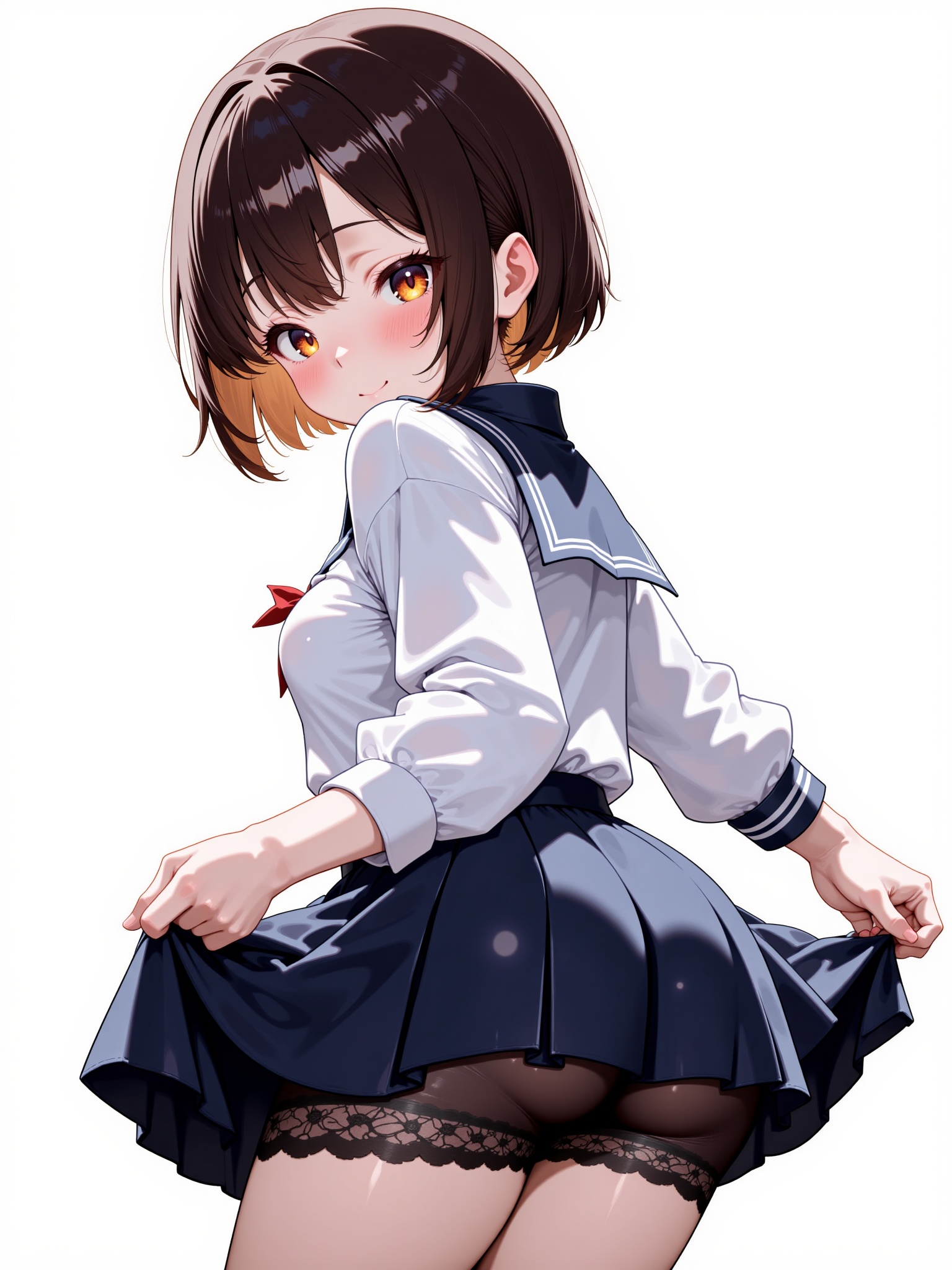 1girl,  brown hair bob cut,  smile on Tensor.Art