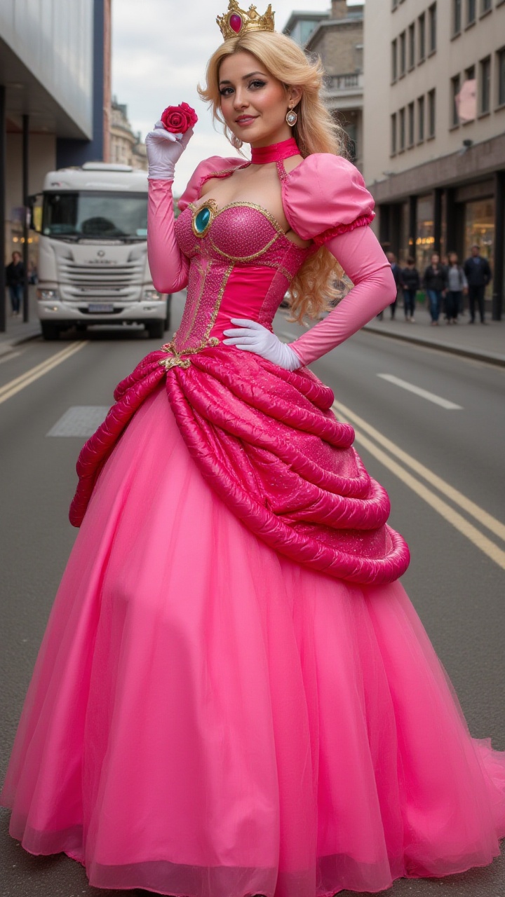 Princess Peach (Super Mario): A flirtatious version of Princess Peach with a modern twist,  featuring sparkling gowns and...