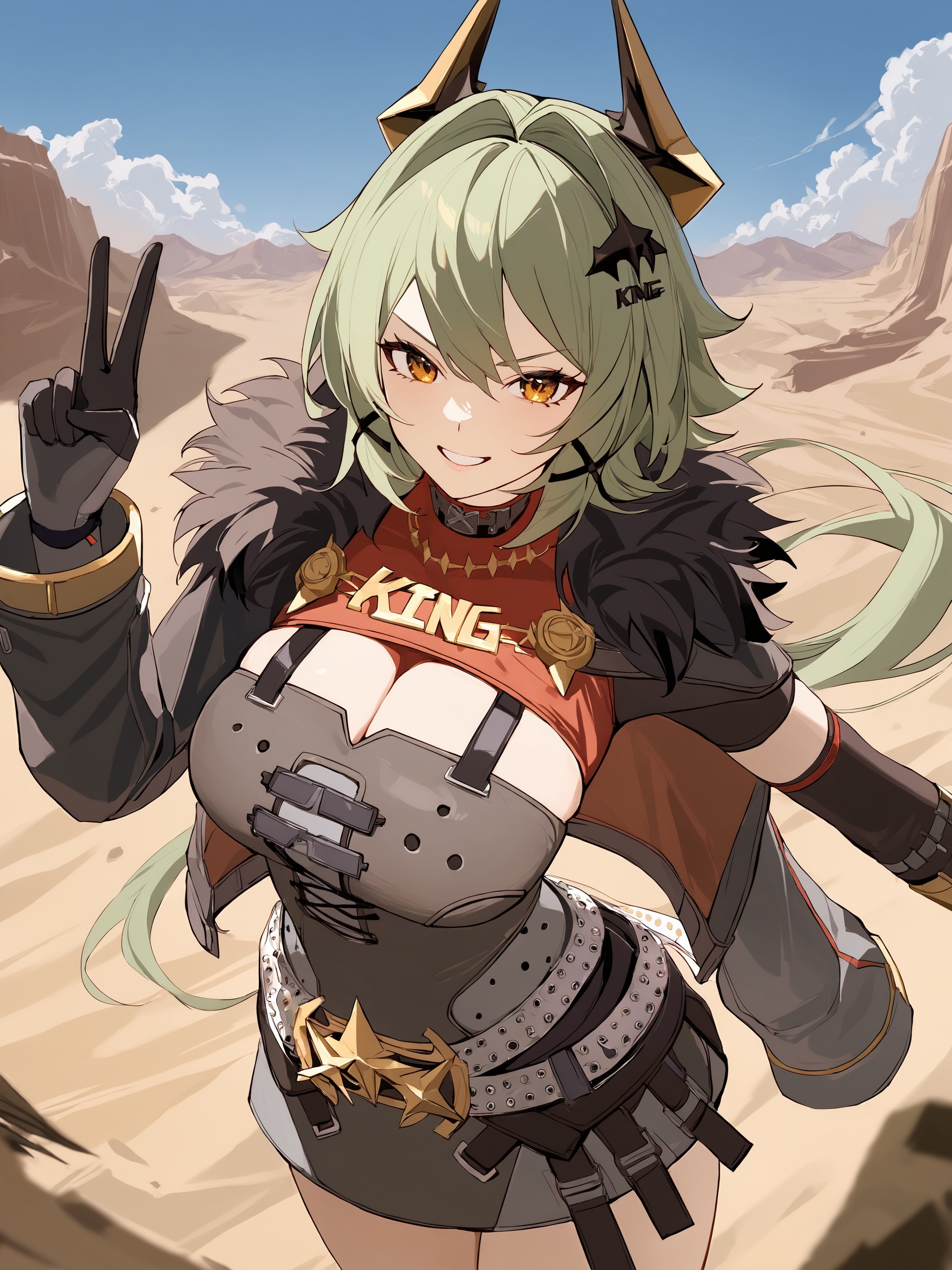 1girl,  caesar king \(zenless zone zero\),  horns on Tensor.Art