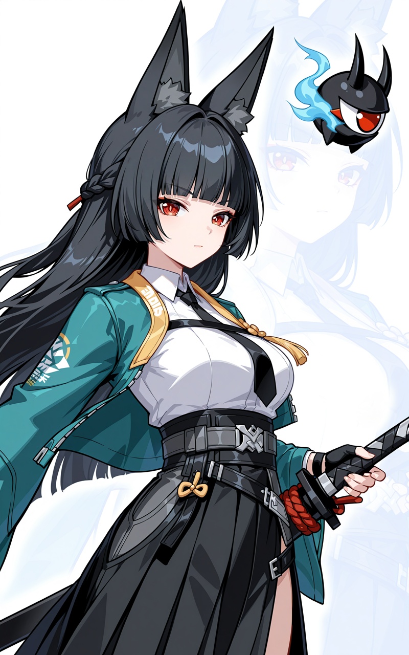 Miyabi Hoshimi\(zenless zone zero\),  1girl,  red eyes on Tensor.Art