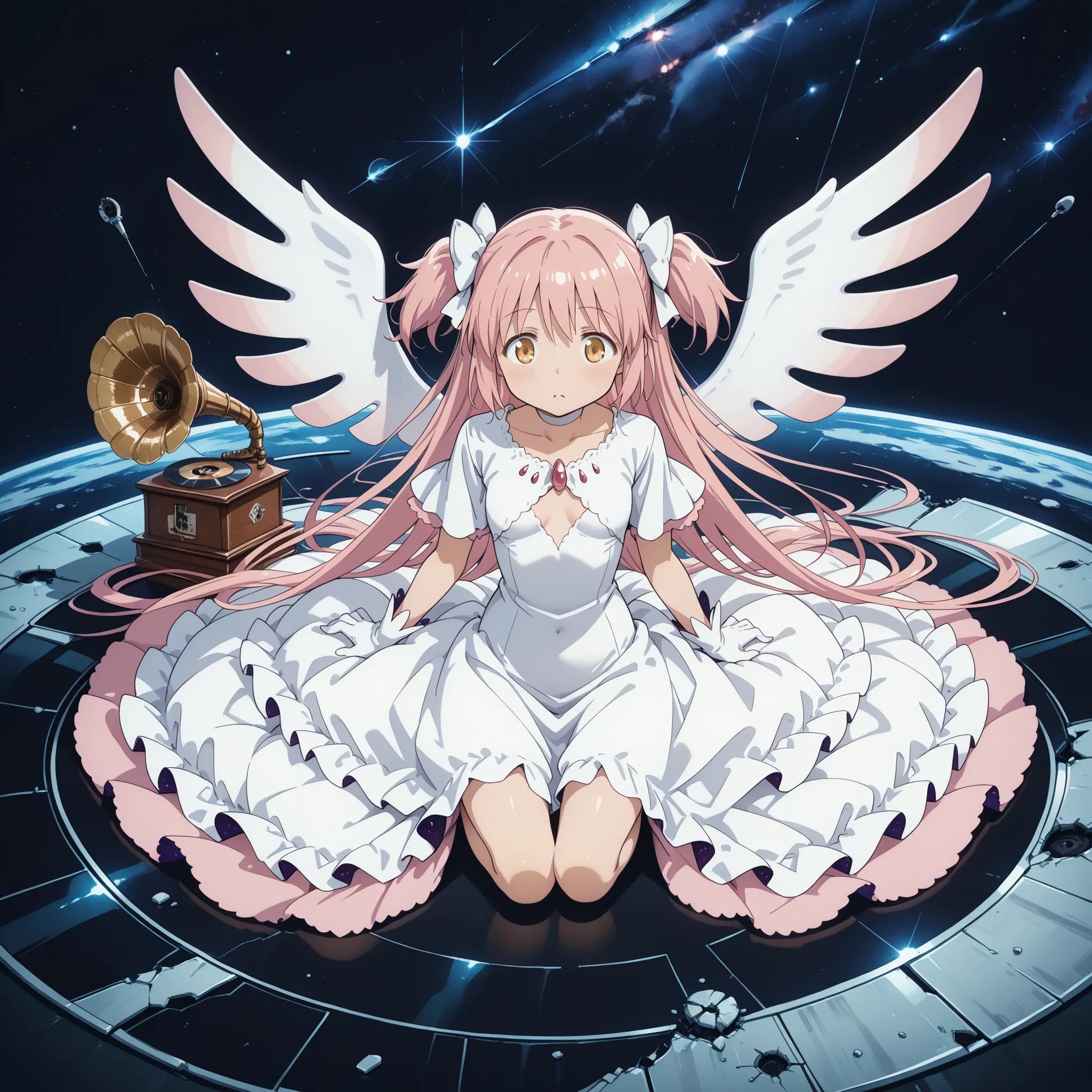 1girl,  ultimate madoka,  broken record on Tensor.Art