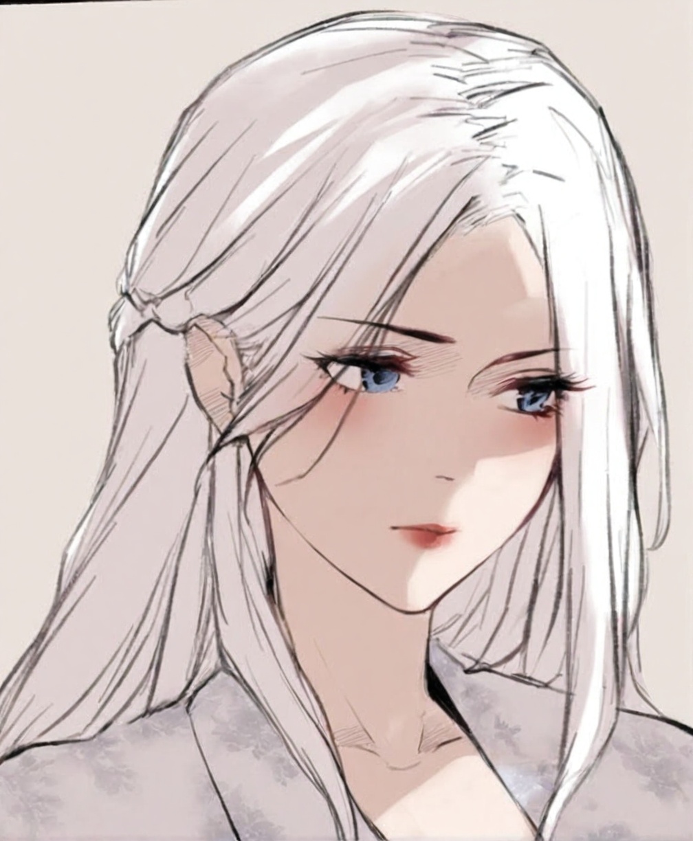 solo,highly detailed,(best quality),((masterpiece)),1girl,simple background,<lora:宁114XL:1>,ning,long hair,blue eyes,white clothes,mature_female,