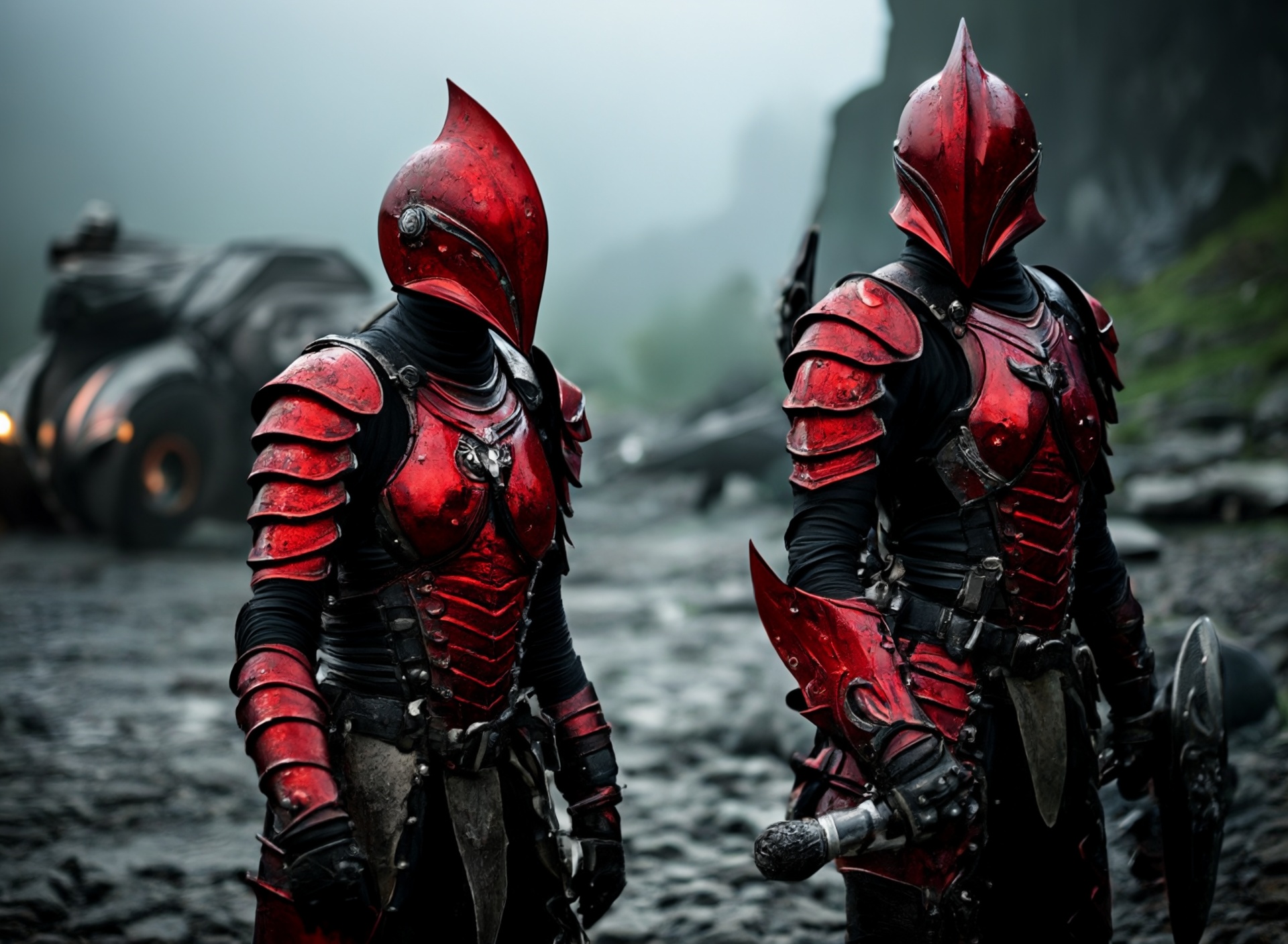 (high budget Hollywood film:1.2),(cinematic film still portrait of ),two young ((caldari)) mercenary [Marta Kula] with (baby dragon in the background),,european face, short red hair, red armor, (drops of water on the hair:1.3), (water on skin), skin fuzz, visible skin hair, skin blemishes, ((stone wall)) in the background,,, wind, big breast, red tall shoes,, raw, 8k UHD, dslr,screw, , F/8, , captured on a (Hasselblad X1D II 50C)  