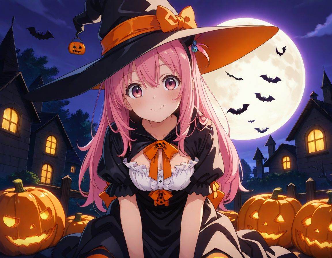 1girl,  halloween costume,  smile on Tensor.Art