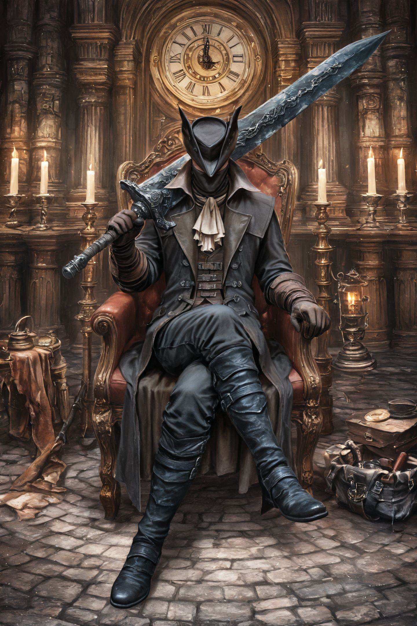 weapon,  boots,  tricorne on Tensor.Art
