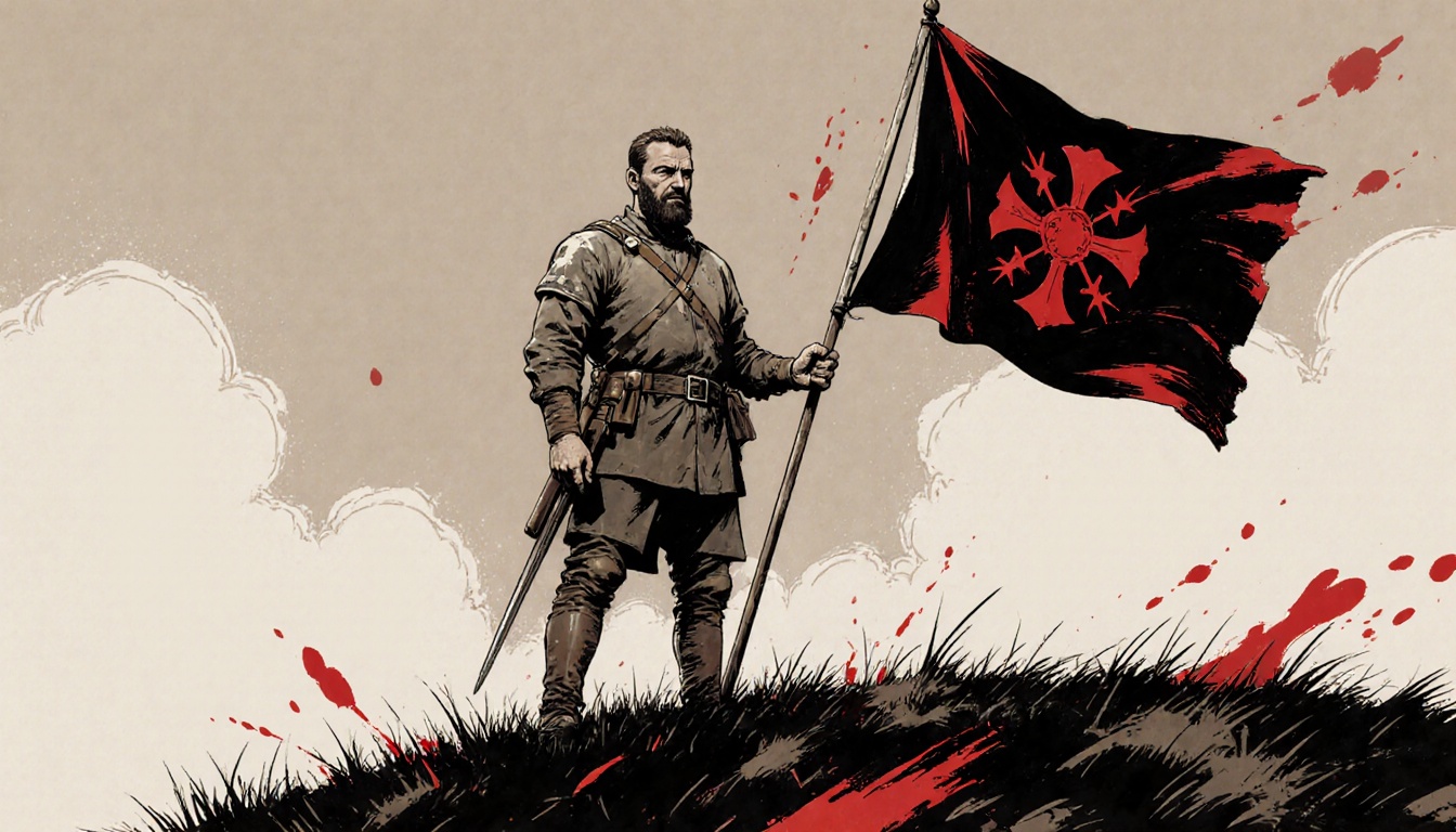 minimalise style,  comic book style (Mike Mignola/Jacques Tardi influence),  color palette (sepia on Tensor.Art