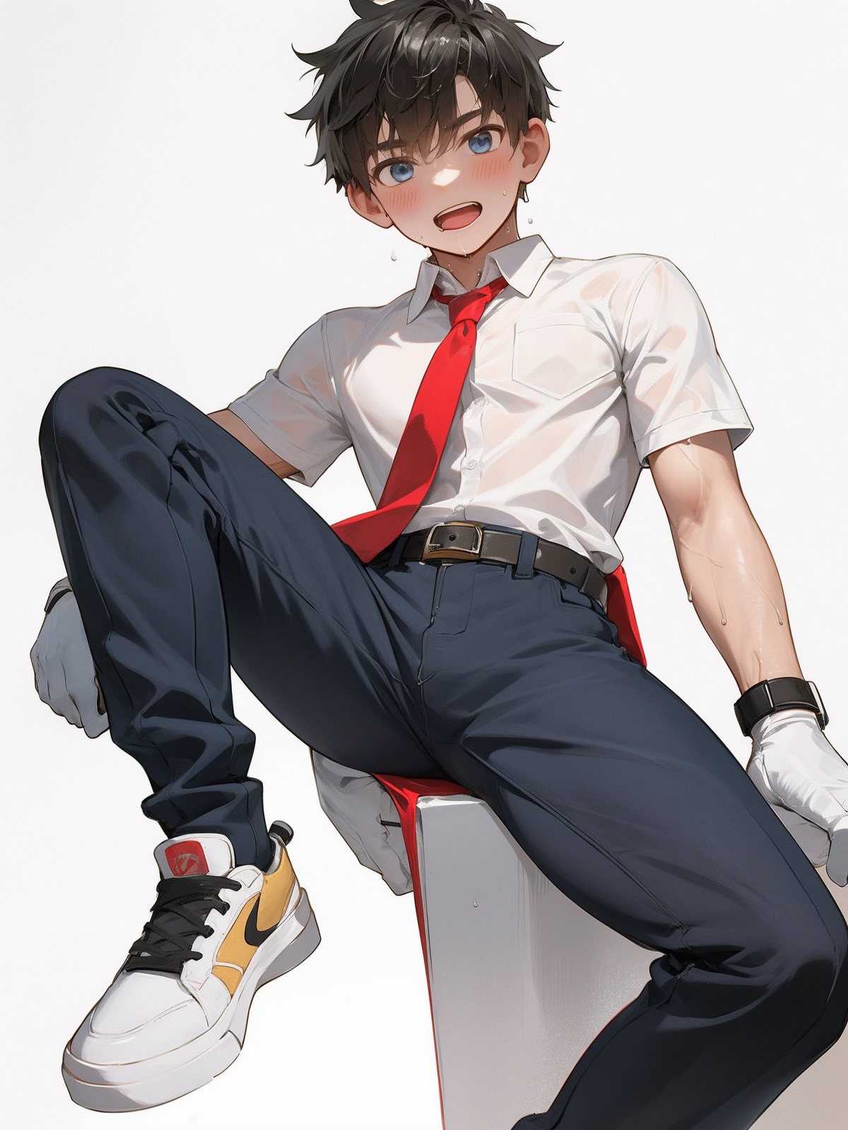 1boy,  from below,  open mouth on Tensor.Art