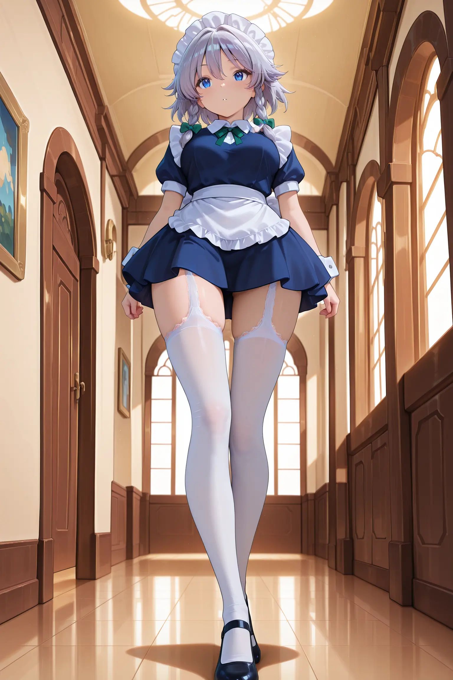 1girl,  suspender_thighhighs ,  lace-trimmed thighhighs on Tensor.Art