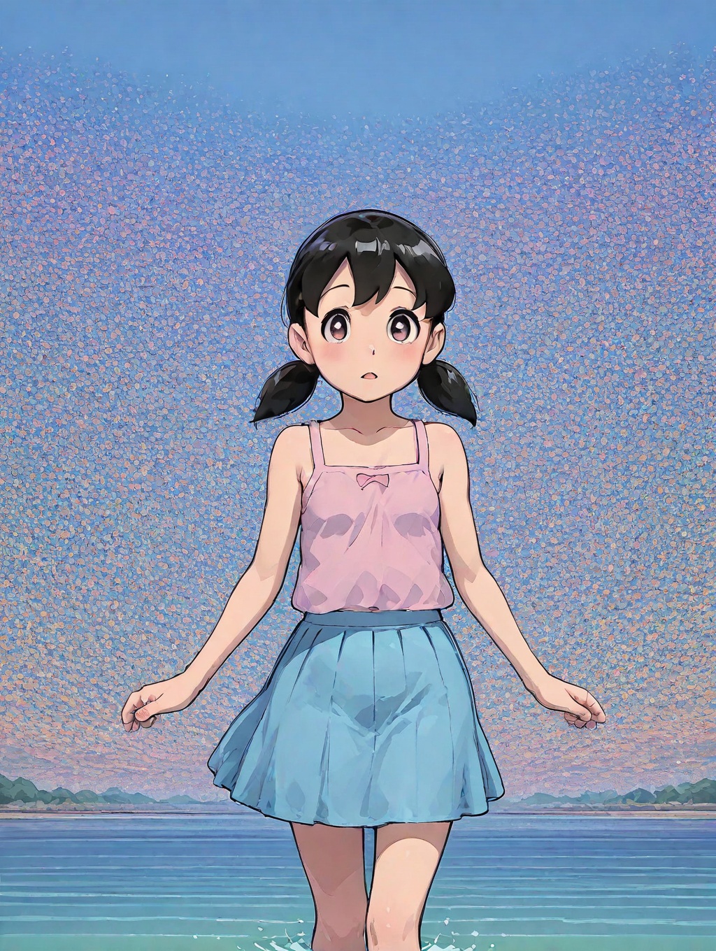 minamoto shizuka,  low twintails, on Tensor.Art