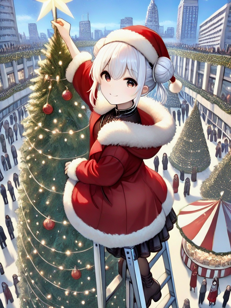 masterpiece,  best quality,  christmas tree with festive lights on Tensor.Art