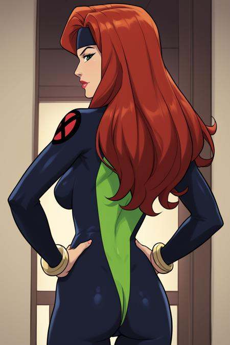 PonyXLV6_Scores BREAK (perfect anatomy,  perfect eyes,  cowboy shot) BREAK jean grey on Tensor.Art