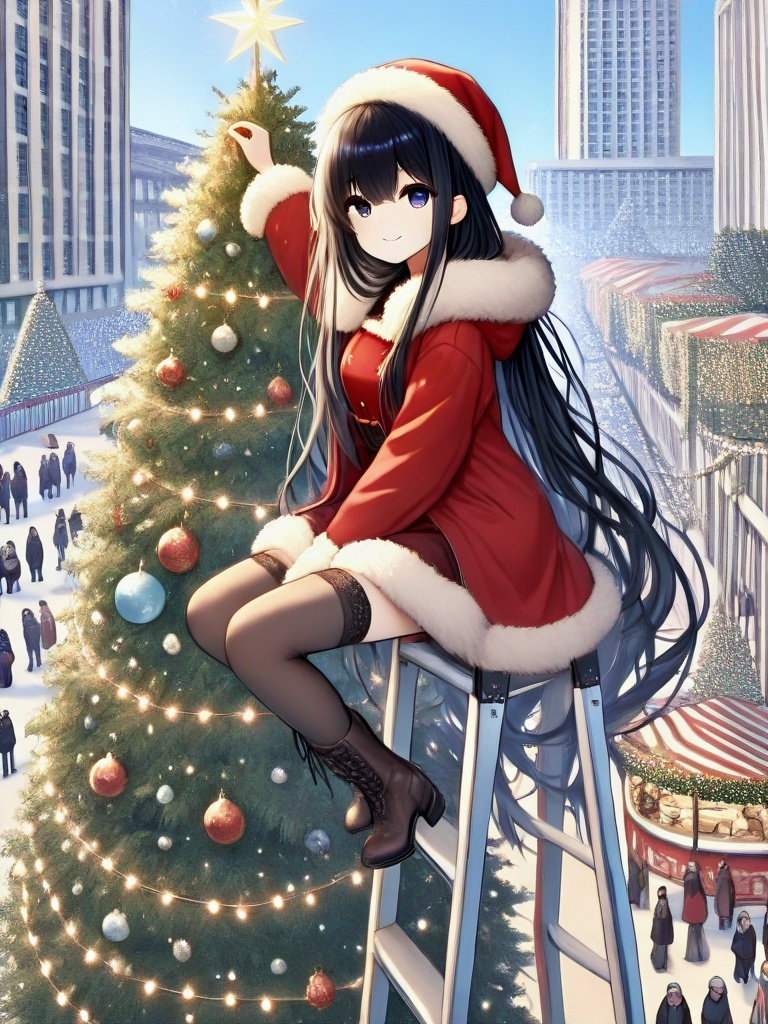 masterpiece,  best quality,  christmas tree with festive lights on Tensor.Art