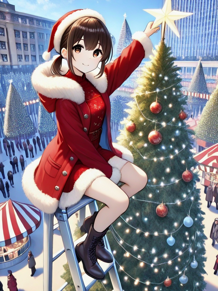 masterpiece,  best quality,  christmas tree with festive lights on Tensor.Art