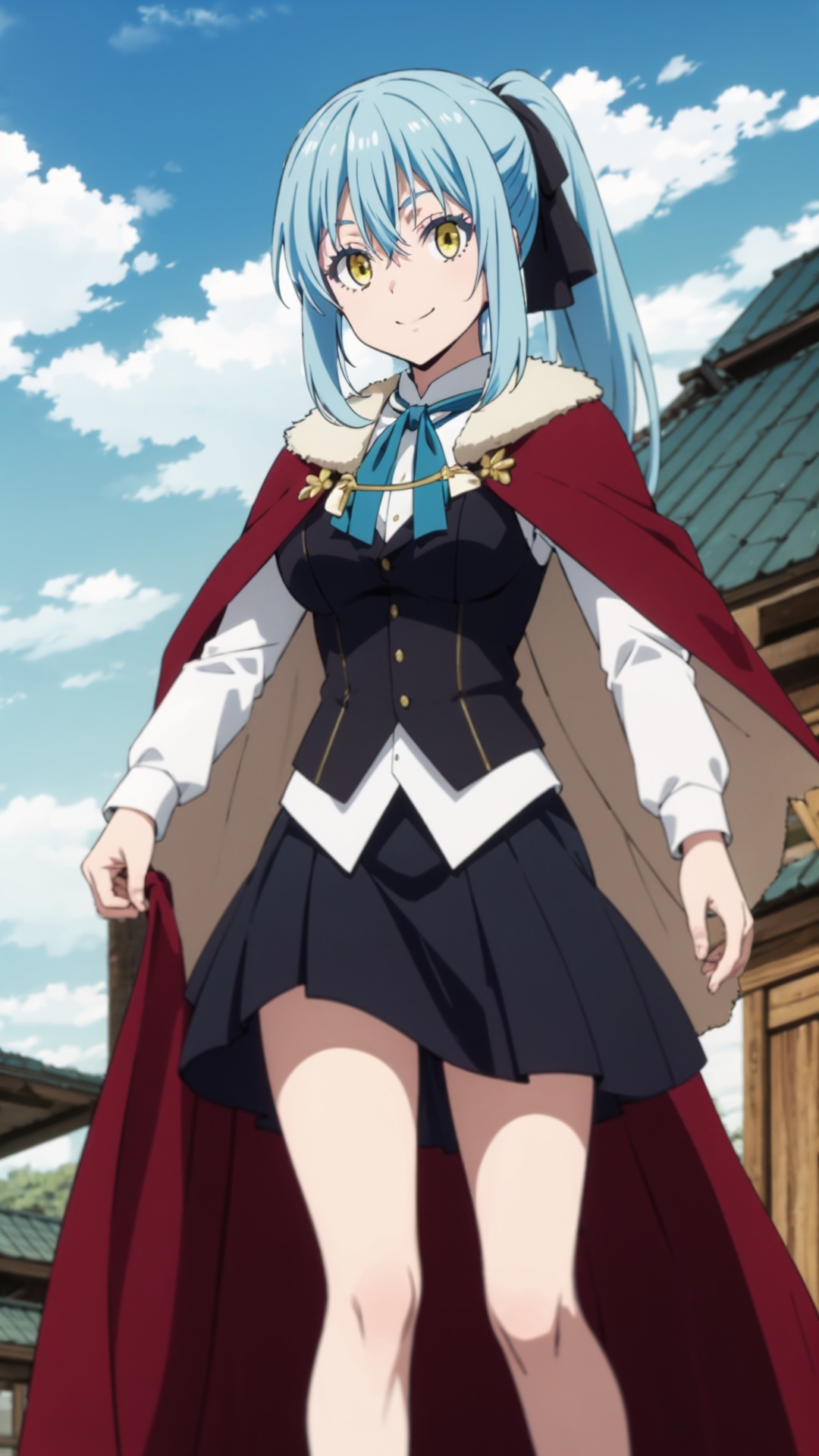 rimuru tempest,  smile,  blue hair on Tensor.Art