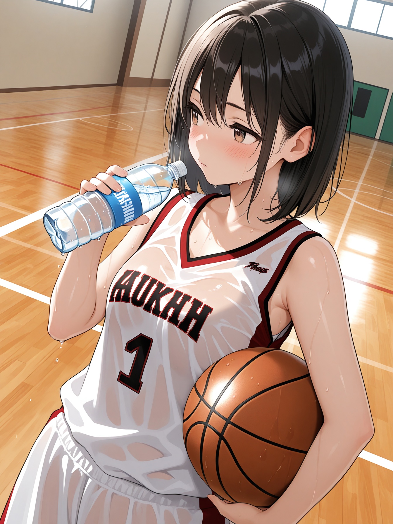 1girl,  solo,  drinking water on Tensor.Art