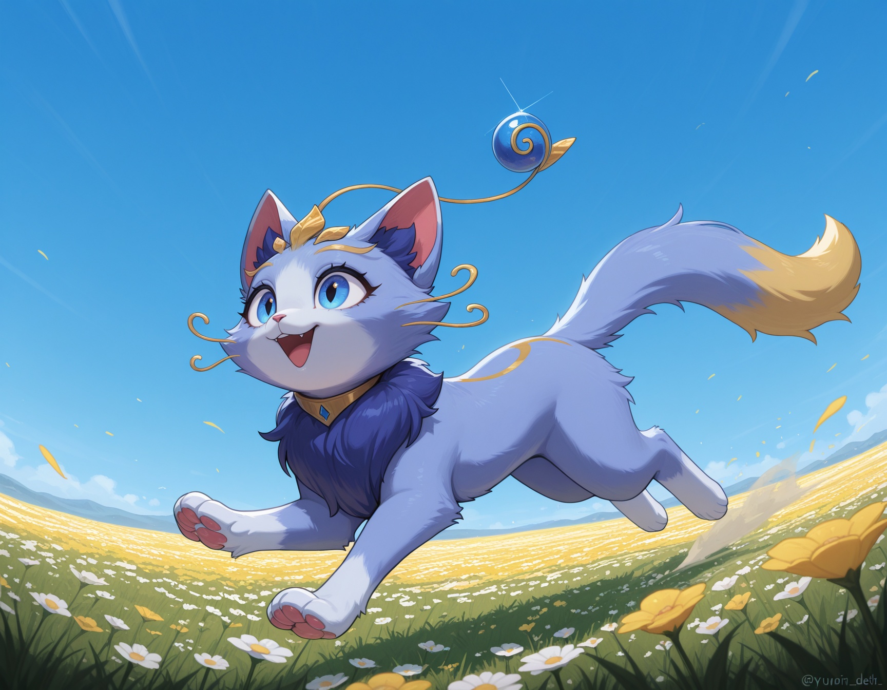 yuumi-default,  antennae orb,  female cat on Tensor.Art