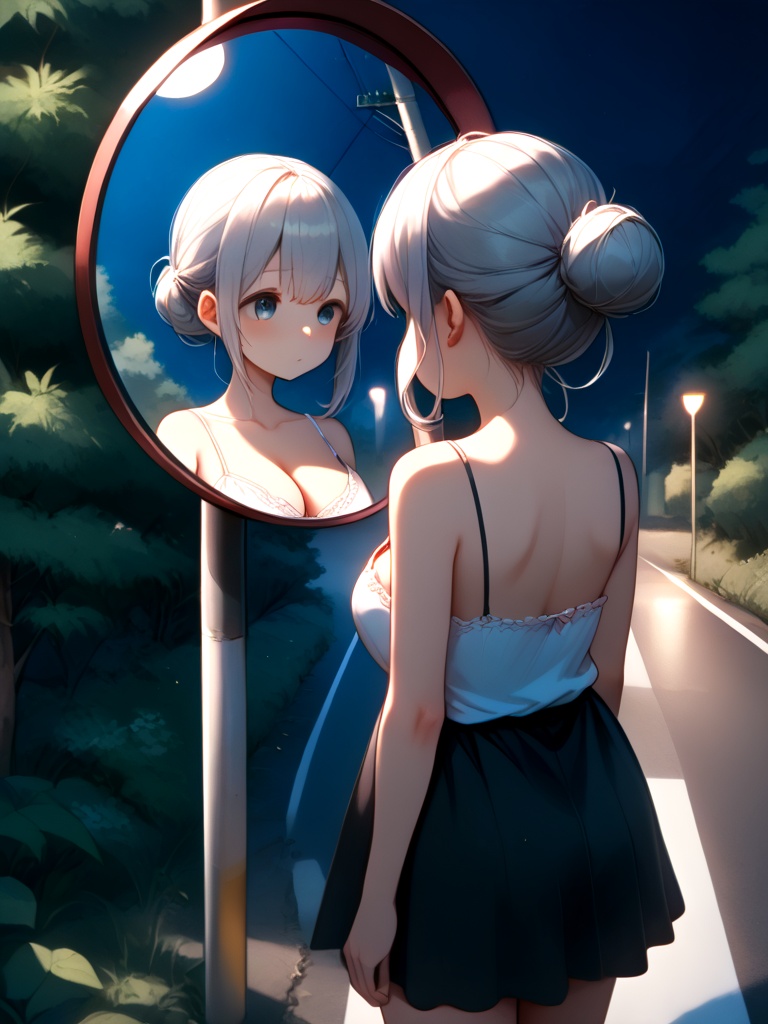 score_9,  source_anime,  convex mirror on utility pole on Tensor.Art