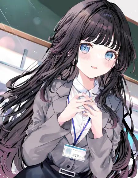 1girl,  waguri kaoruko,  kaoru hana wa rin to saku ((office lady outfit)) on Tensor.Art
