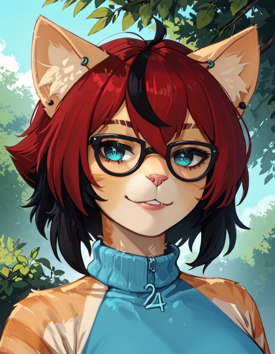 outdoors,  headshot,  seductive smile on Tensor.Art