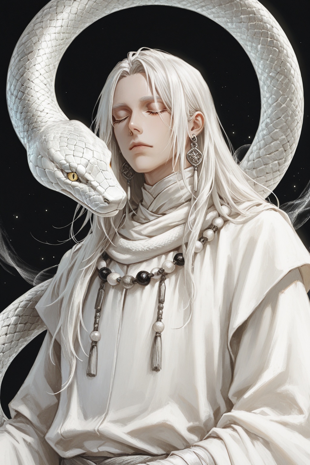 1boy,  male_focus,  snake on Tensor.Art