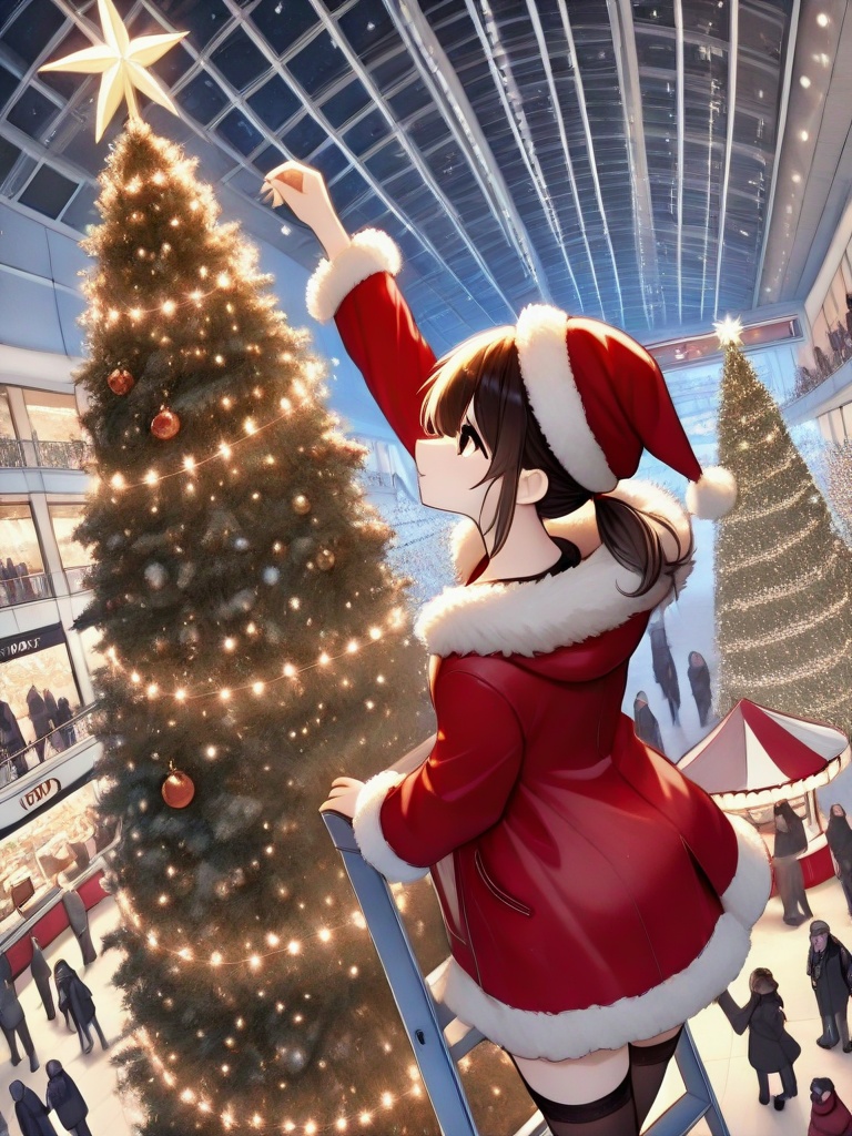 masterpiece,  best quality,  christmas tree with festive lights on Tensor.Art