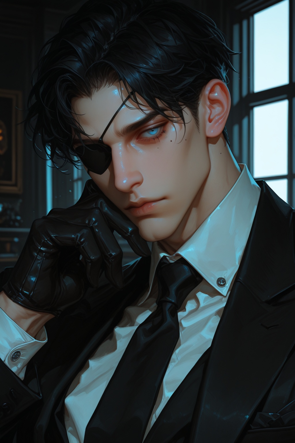 1boy,  male_focus,  eyepatch on Tensor.Art