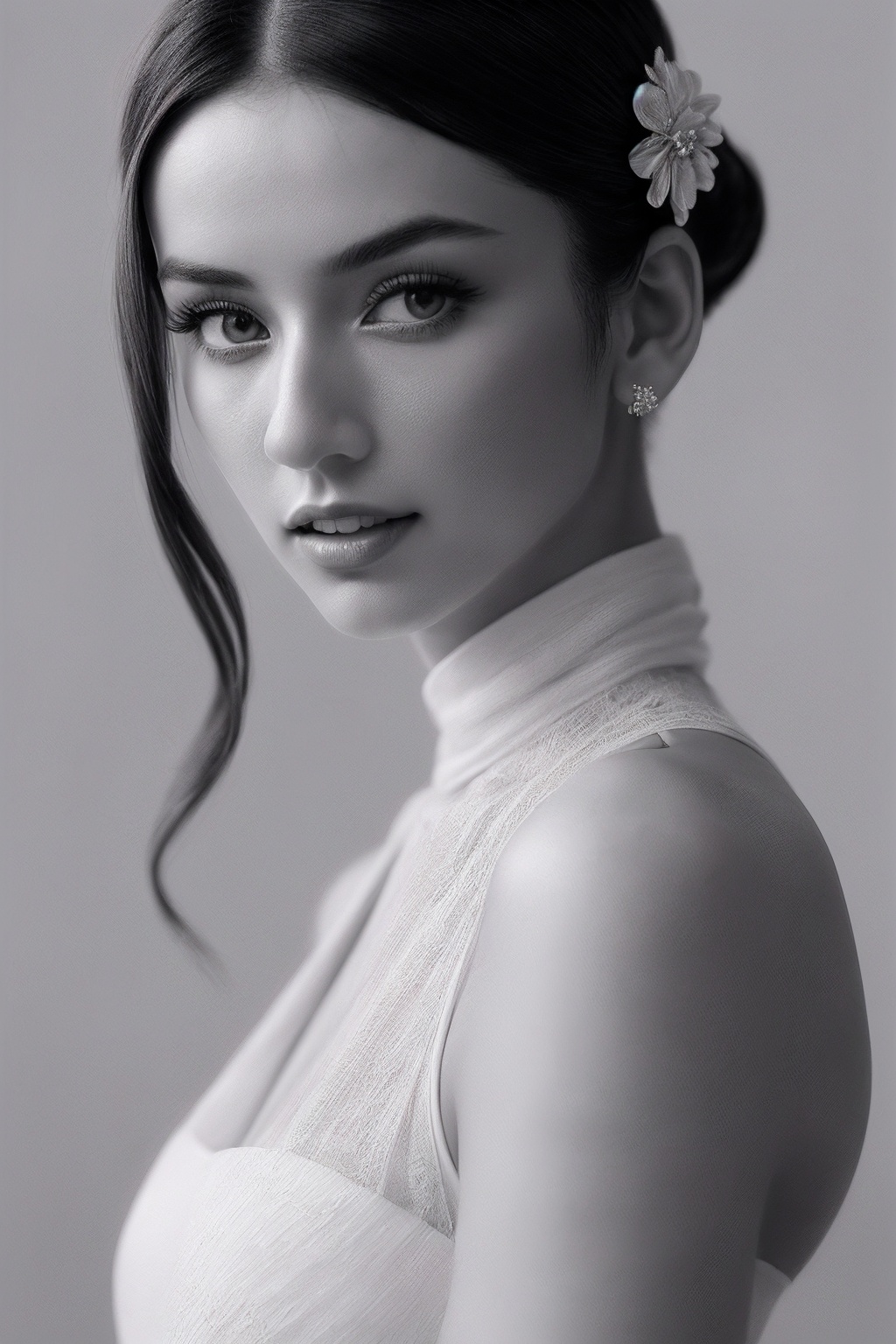 ArabellaSG_SoloTI_v1,  (In an elegant,  classic outfit featuring delicate lines and subtle patterns on Tensor.Art