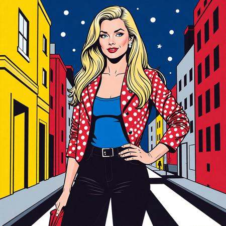 p0p_r0y,  roy lichtenstein art,  This image is a vibrant on Tensor.Art