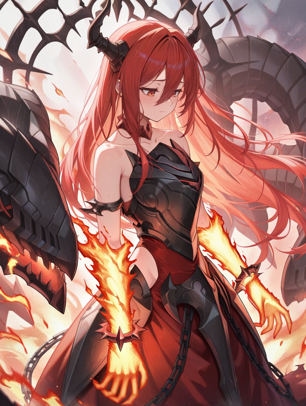 dragon girl,  promethean princess - bestower of flames,  1girl on Tensor.Art