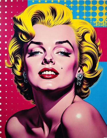 p0p_r0y,  a pop-art painting of Marilyn Monroe on Tensor.Art